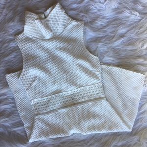 ASOS Fit and Flare High Neck Dress White